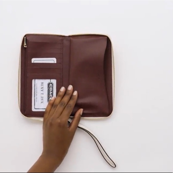 NWT COACH C4110 Dempsey Large Phone Signature Jacquard  Stripe & Coach Patch - Picture 11 of 14